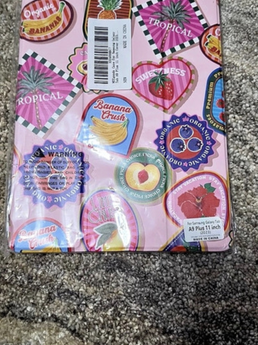Pink Fruit/Teopical Tablet Cover 11 Inch SAMSUNG GALAXY A9